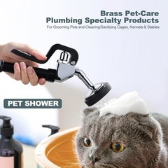 IVIGA Pet Grooming Faucet, Wall Mount 8″ Centers Mixing Brass