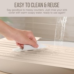 Maplefield Bathroom Sink Cover for Counter Space, Heat Resistant Large, Beige