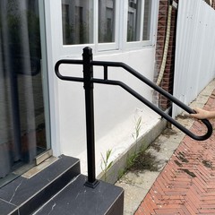 Smqljxc 31.5-9.5 L X 35.5 H Single Post Wrought Iron Handrails For Outdoor 1-3