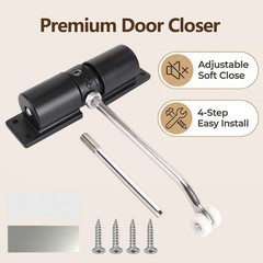 Universal Door Closer with Adjustable Spring Heavy Duty 45-90lbs for Residential