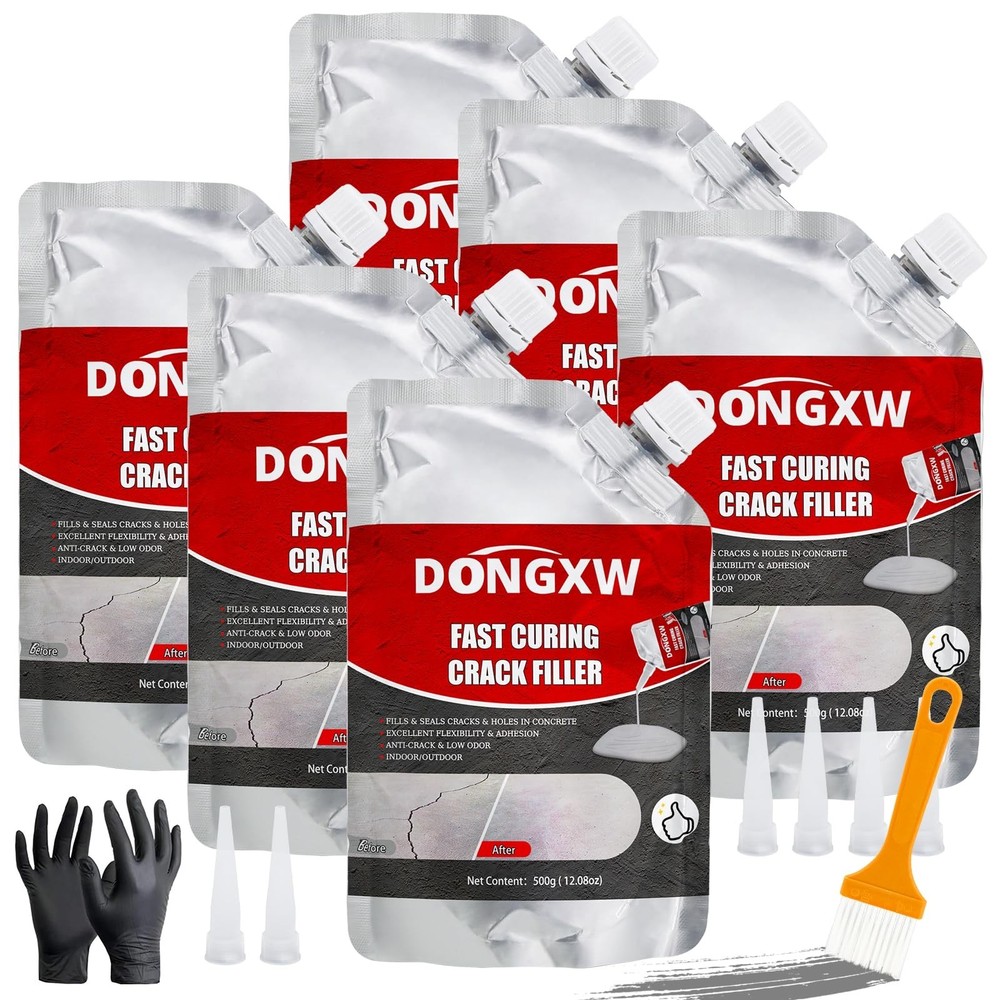 Concrete Crack Filler and Sealant Self-Leveling, 6Pcs High Elasticity Cement …
