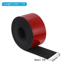 11Ft x 3 Inch x 1/5 Inch Pipe Insulation Tape,1Pcs Rubber Tape, Black, Red