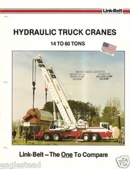 Equipment Brochure – Link-Belt – 14-60 Ton – Hydraulic Truck Crane c1987 (E1910)