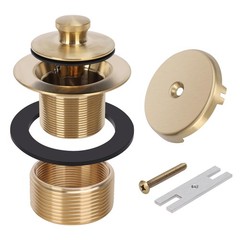 PRIMSOPH Lift Turn Tub Drain Trim Kit with One Hole Overflow Brushed Gold