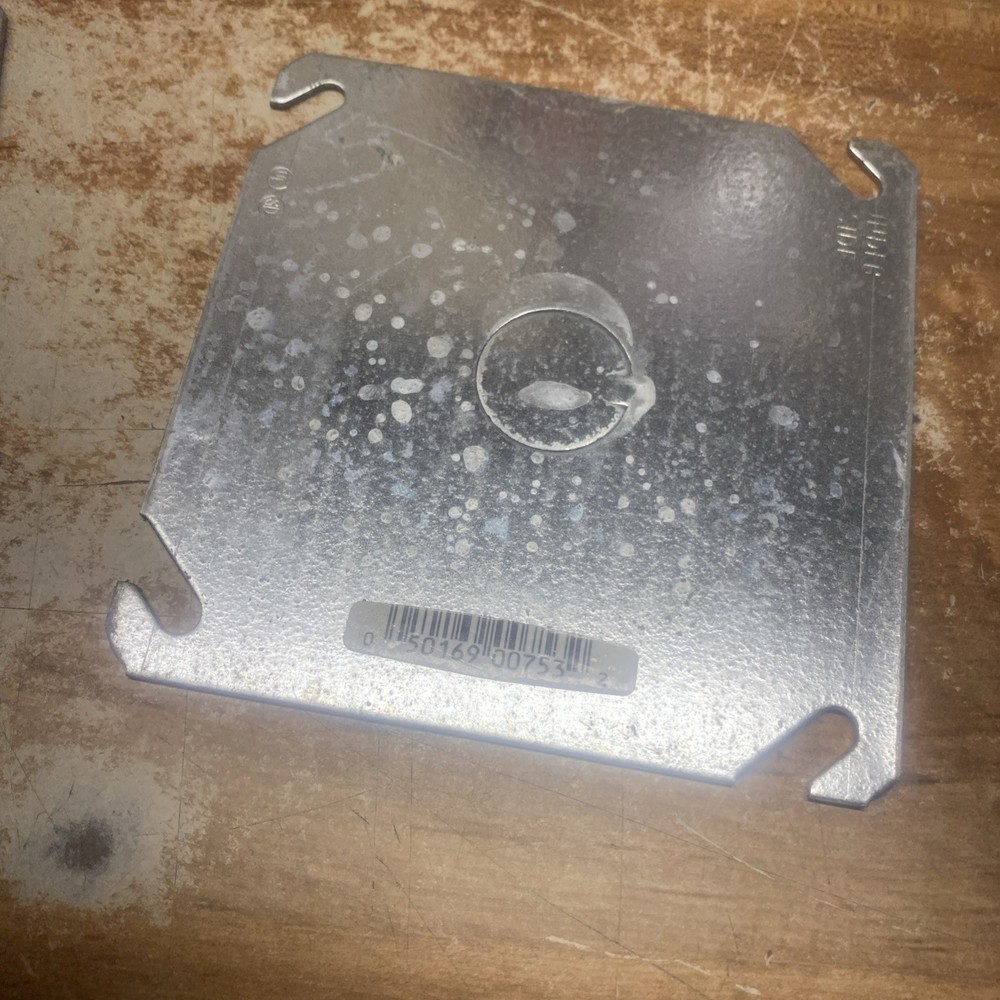 Raco 8753 2-Gang Blank Square Cover with 1/2″ KO, Lot of 5