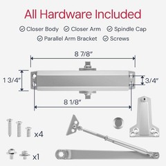 Lawrence Medium Duty Commercial Automatic Door Closer – Surface-Mounted Auto …