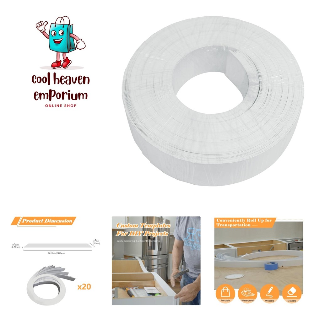 20 Pack Countertop Template Strips, Template Material Plastic Strips Create C…
