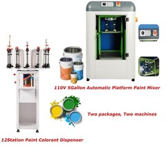 5Gal 110V Platform Paint Shaker Mixer Stirrers+12Station Paint Colorant Dispener