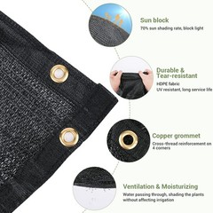 70% Garden Shade Cloth, 10x20FT HDPE Mesh Tarp with Upgraded Grommets, Keten …