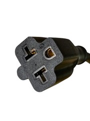 Short 15A to 20A Adapter Cable, Plugrand Nema 5-15P 5-15R, 1 ft, Black