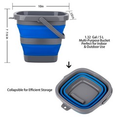 Collapsible Bucket with 1.32 Gallon (5L), Small Plastic Bucket for Sand or Be…