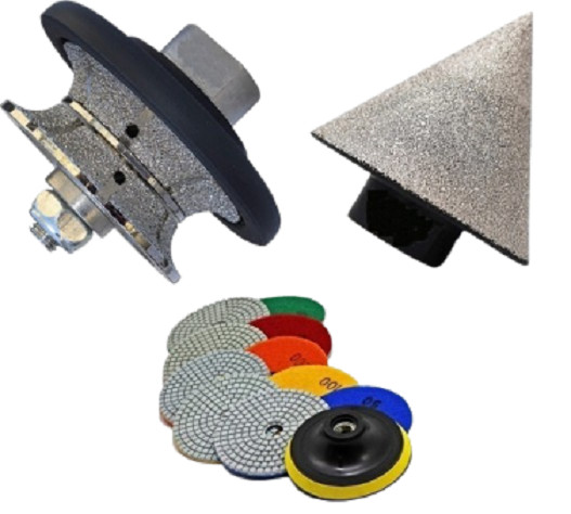 STONE Countertop Kit V25 Bullnose Router Bit Chamfer Tool Diamond Polishing Pads