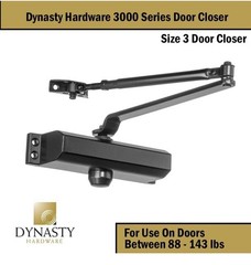 Commercial Hydraulic Door Closer, Self-Closing, Spring Size 3, Surface Mount