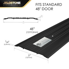 JELOSTONE 5”W x 1/4”H x 48”L – x x 48”L, Matte Black Anodized