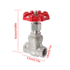 Stainless Gate Valve DN15 1/2″ NPT Female × Female Thread with Wheel Handle