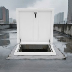 Square Roof Access Hatch White Roof Security Door Access Door 90° Opening Angle