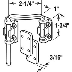 2-1/4 In. Nickel Plated Steel High Security Loop Lock for Left Hand Sliding Pati