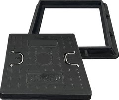 TONGMO 24x24in Square Manhole Cover & Frame Septic Tank Recessed Non-Slip