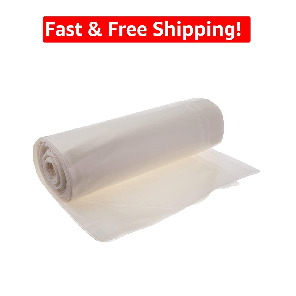 Moisture-Proof Clear Polyethylene Sheeting 10′ x 25′ x 4 Mil for Home Projects