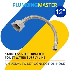 Toilet Water Supply Line, 3/8″ Comp X 7/8″ Bc Braided Stainless Steel Toilet
