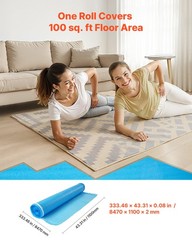 VEVOR Floor Underlayment 300 sq ft 3mm 3-in-1 Vapor Barrier for Laminate Blue