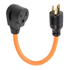 NEMA L6-30P to 6-50R Adaptor Welder Dryer EV Charger 6-50R, Black