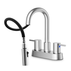 NOHALIPY Stainless Steel Brushed Nickel Bathroom Faucet Pull Out Sprayer 4″