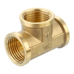 Brass Tee Pipe Fitting, G1/2″ x 1/2″ x 1/2″ 3 Way T-Connector, 1pcs