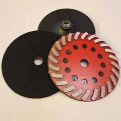 7″ Spiral Turbo Concrete stone Grinding Cup Wheel 30 Grit Diamond 24seg 5/8″-11