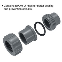 2 Pcs 1.2″ Union PVC Coupling Pipe Fitting Adapter, Grey