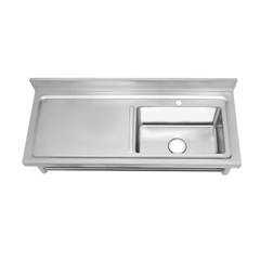 Stainless Steel Free Standing Commercial Restaurant Sink with Drain Pipe& Faucet