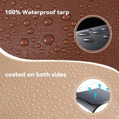 6×8 FT Tarp 22 mil Extreme Heavy Duty Waterproof tarps,Brown&Beige Multipurpo…