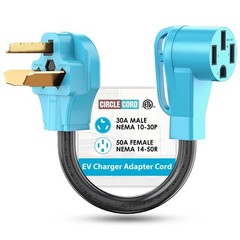 CircleCord NEMA 10-30P to 14-50R EV Charger 10-30P/14-50R 12inch, Blue