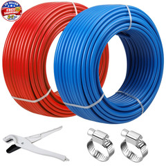 PEX Pipe 1/2 Inch 100ft 2 Rolls PEX Tubing EVOH Pex-B Pipe Non Oxygen Barrier Du