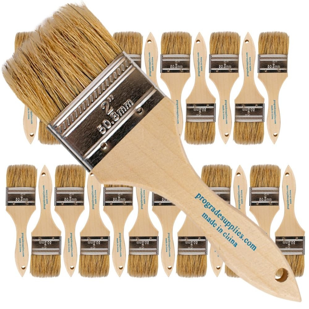Pro Grade – Chip Paint Brushes – 24 Ea 2 Inch Chip Paint Brush Light Brown