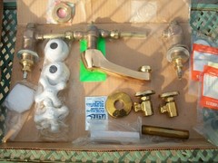 Chicago Faucets Gold Sink Faucet Adjustable Centers. 12” As/Is READ
