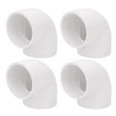 4Pack 2″ 90 Degree Elbow PVC Pipe Fittings 2 Way Right 2Inch, 90°Elbow White