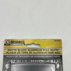 Brinks Commercial 15 in. L Matte Black Aluminum Pull Plate