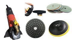 Contractor Tools 5″ Wet Polisher Kit Diamond Pads Flexible Backer Included