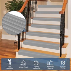 Hamminy Stair Edge Trim Self Adhesive Vinyl Stair Nosing Molding Trim Non-Slip