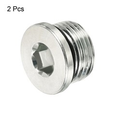 2 Pcs 7/8-14UNF Hex Head Pipe Fitting Plug Male Thread 45# Steel Plug