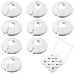 9 PCS Fit 1/2 Inch Flange Water Pipe Cover Decoration 16 mm, White
