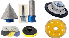 Bullnose Diamond Tool Kit Granite Marble Pads Ceramic Chamfer Milling Blade