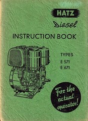 Hatz Diesel Engine E571 E671 Owners Manual ~ 1966 English Manual