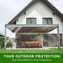 Clear Tarp,6x12ft Clear Tarps Heavy Duty Water Resistant with Reinforced Edge…