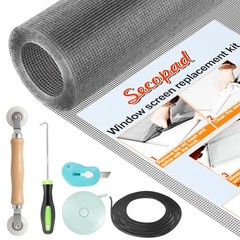 Window Screen Repair Kit 48″ x 118″ Door Mesh Net Tape Repairing Tool Set