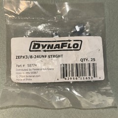 DynaFlo® 3/8″-24 Straight Steel Yellow Zinc Grease fitting w/Ball Check QTY 25