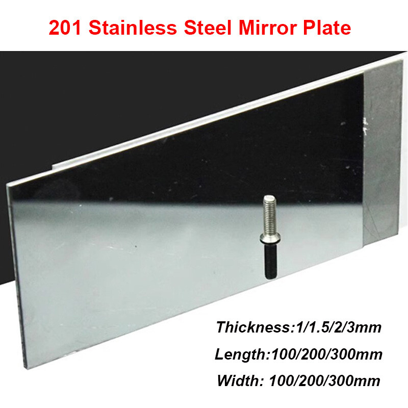 201 Stainless Steel Sheet Plate 8K Mirror Polished Steel Sheet Thick 1/1.5/2/3mm