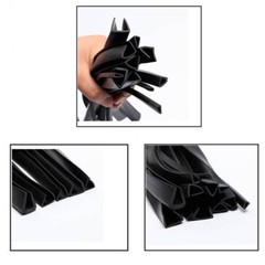 Rubber Sealing Strip Solid Round corner card slot Sound Insulation Black 1mm-5mm