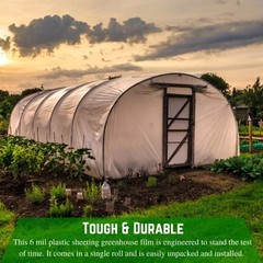 Clear Greenhouse Plastic Sheeting 6 Mil 12 FT x 25 FT UV Resistant Polyethylene